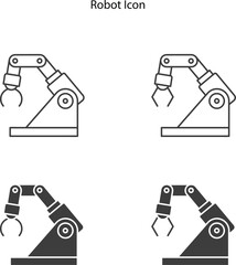Linear Style robotics Icons on white background, robotics industrial icon, business robotic icon