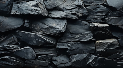 Black stone wall background or texture