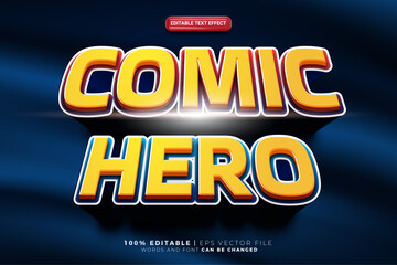 Naklejka na ściany i meble Comic Hero Style Bold 3D Editable text Effect Style
