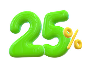 25 percent discount balloon green number