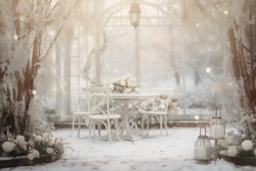 Winter garden party background