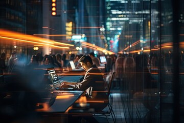 Working late concept background