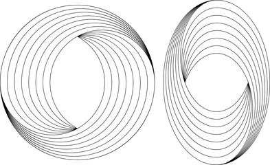 Circle and oval line illusion shape - obrazy, fototapety, plakaty