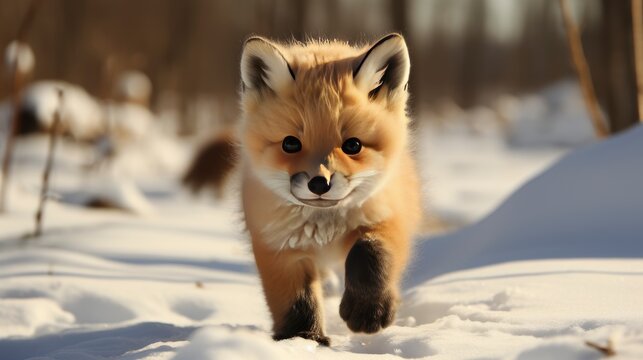 Red Fox Walking On Snow Ani , Wallpaper Pictures, Background Hd