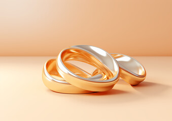 golden metallic wave band isolated on background, High quality photo