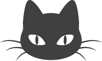 Black cat head illustration