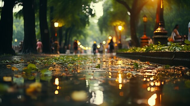 Linden Alley Rain Late Afternoon Sunlight , Wallpaper Pictures, Background Hd