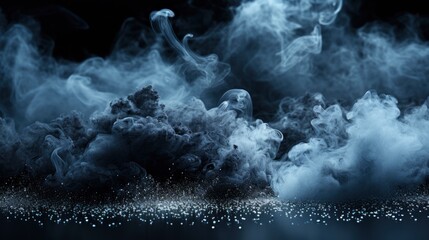 Powder Particles Snow Flying Over Black , Wallpaper Pictures, Background Hd
