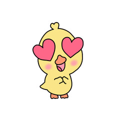 Yellow duck falls in love