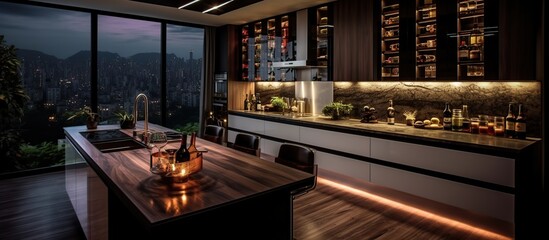 modern interior of luxury kitchen