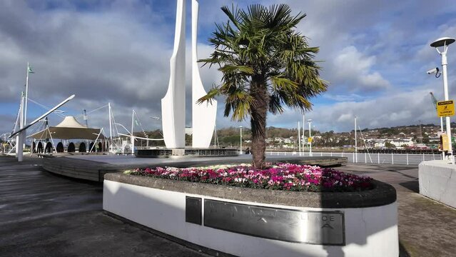Waterford Quays William Wallace Plaza in bright winter sunshine in Irelands oldest City