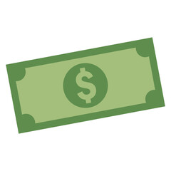 Vector dollar bill sticker, money vector finance clipart in flat design