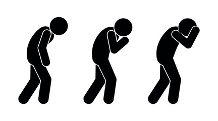 stick figure man icon, isolated people silhouettes