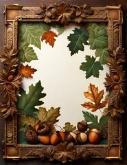 Naklejka na ściany i meble autumn leaves frame generative AI