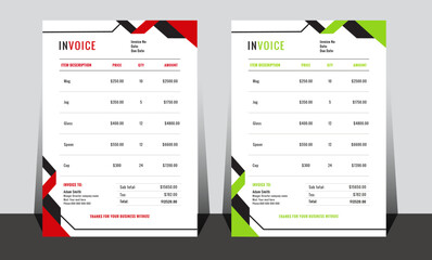 New vector invoice design.Professional and modern  stylish invoice template.