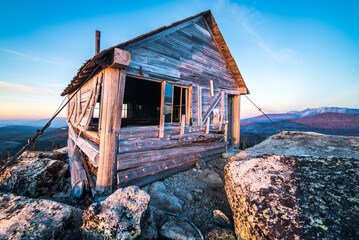 Last Light On Weathered Fire Lookout