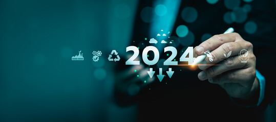 Reduce Co2 emissions by 2024, social and governance. Sustainable corporation development. long-term sustainability and societal impact of companies, Transition to Renewable Energy, Energy Efficiency