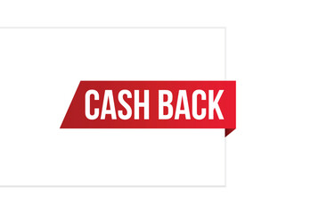 Cash back red vector banner illustration isolated on white background