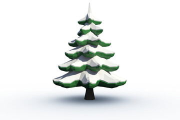 Digital png illustration of fir tree covered with snow on transparent background