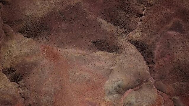 Aerial top view of Atlas Mountains in Morocco, Africa, 4k