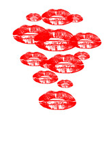 Digital png image of red lips on transparent background