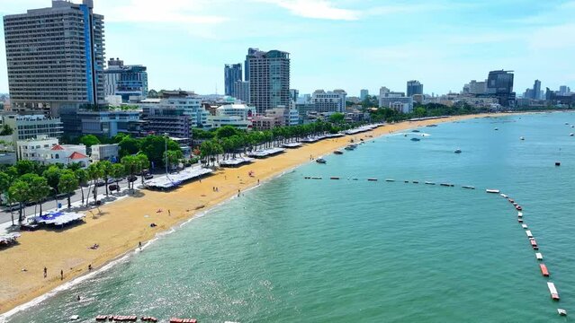 Pattaya, Thailand - Where East meets West. This cosmopolitan city combines Thai charm with international flair. Witness the fusion in style through mesmerizing aerial vistas.
