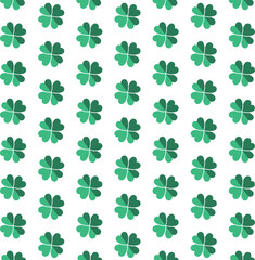 Digital png illustration of rows of green clovers on transparent background