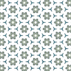 Digital png illustration of rows of green flower shapes on transparent background