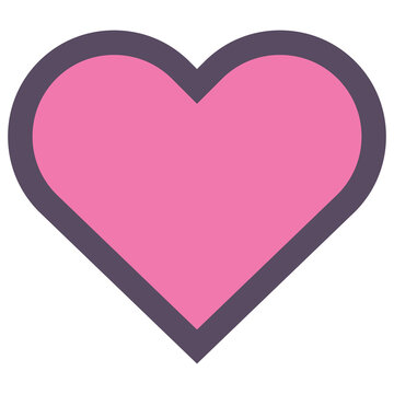 Digital png illustration of pink heart with copy space on transparent background
