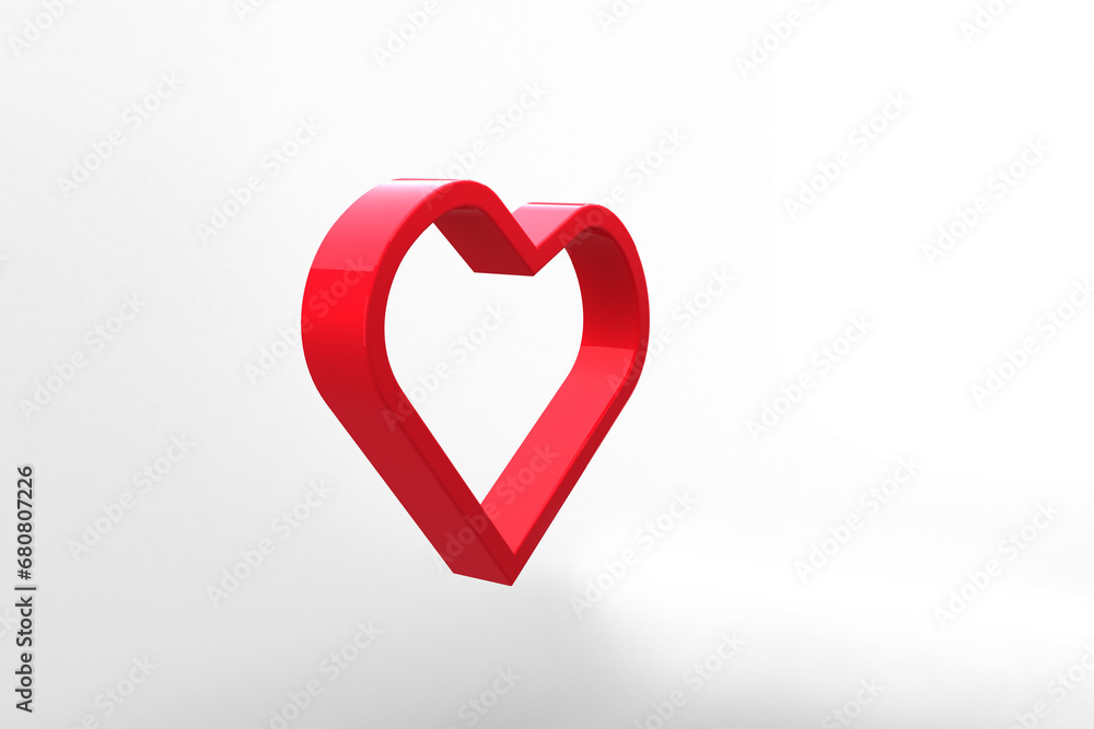 Poster digital png illustration of red and transparent heart with copy space on transparent background