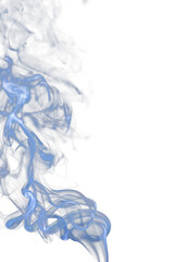 Digital png illustration of blue smoke with copy space on transparent background