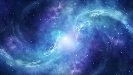 Fototapeta premium Galactic Blue and Purple Haze Cosmic Nebula Abstract