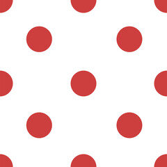 Digital png illustration of rows of red circles with copy space on transparent background