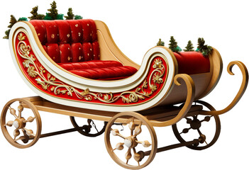 Isolated Vintage Sleigh, Clear Background for Design