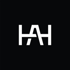 monogram letter AH or HA initial logo design