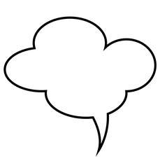 Digital png illustration of white speech bobble with copy space on transparent background