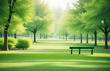 Obraz premium Abstract blurred green color nature public park outdoor