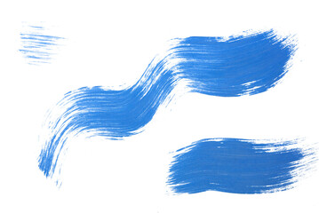 Digital png illustration of blue smudges with copy space on transparent background