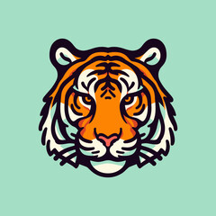 vector tiger head with minimalist preview and good collour