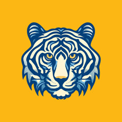 vector tiger head with minimalist preview and good collour