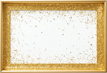 Clear Background: Rectangle Gold Glitter Border