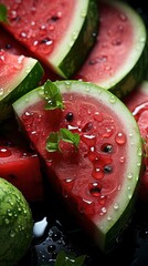 watermelon and water background , generative ai