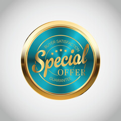 Luxury golden green sale badges and labels. Retro vintage sale circle badge design