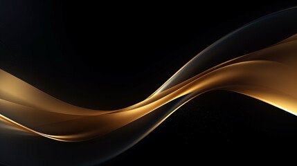 elegant golden wave on black background luxury modern concept