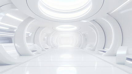 white futuristic background 3d rendering