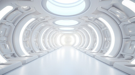 Obraz premium white futuristic background 3d rendering