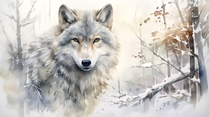 Obraz premium The Poetic Power of Monochromatic Elegance in light watercolor