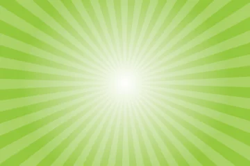 Foto op Plexiglas Chartreuse green retro vintage style background with sun rays. Abstract greenish yellow rectangle sunburst background template. Vector illustration © cnh