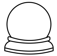 Obraz premium Cute Christmas snowglobe outline cartoon doodle illustration 