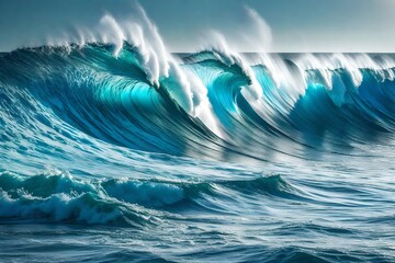 Fototapeta na wymiar A Symphony of Giant Waves Crashing on the Coast